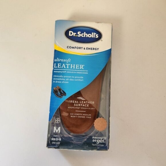 Dr. Scholl's Comfort and Energy Leather Insoles for Men's Dress Shoes New NWT - Picture 3 of 6